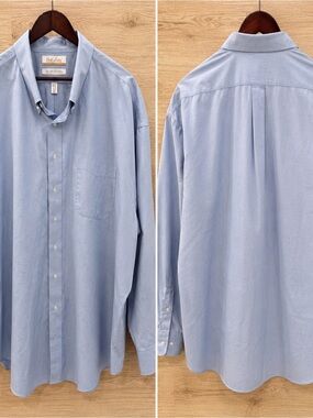 Roundtree & Yorke Gold Label Men’s 22 37 Tall Light Blue Non-Iron Dress Shirt